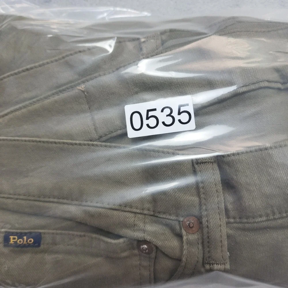Polo Ralph Lauren Sullivan Jeans Mens 42x30 Olive Green Slim Stretch Preppy
